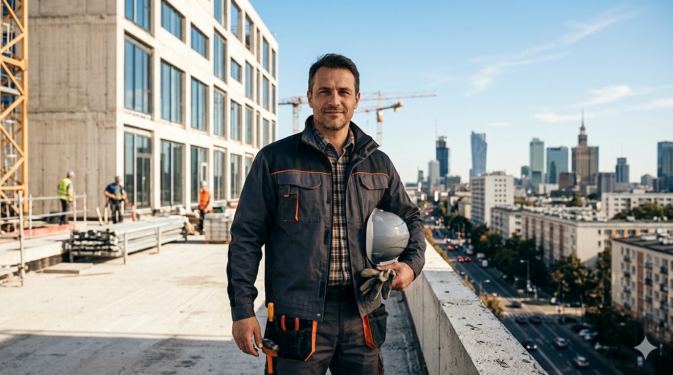 Artisan du bâtiment sur chantier